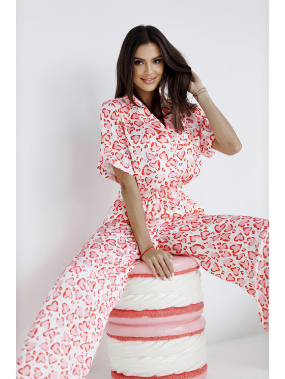 LilaLou LilaLou Piżama Gaby Różowy Regular Fit