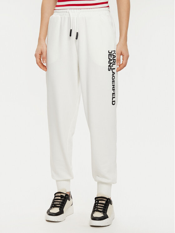 Karl Lagerfeld Jeans Karl Lagerfeld Jeans Sportinės kelnės A1W10058 Balta Regular Fit