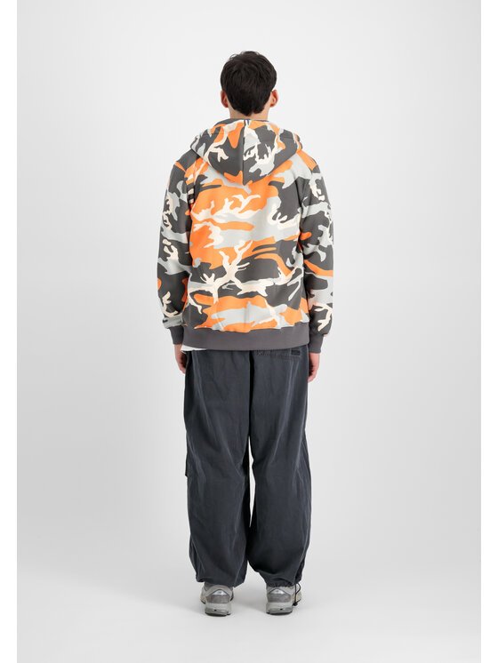 Alpha Industries Alpha Industries Bluza Basic Camo Puff Print Zip Hoodie Pomarańczowy Regular Fit