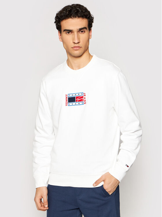 Tommy Jeans Sweatshirt Tjm Timeless DM0DM10635 Weiß Regular Fit • Modivo.de