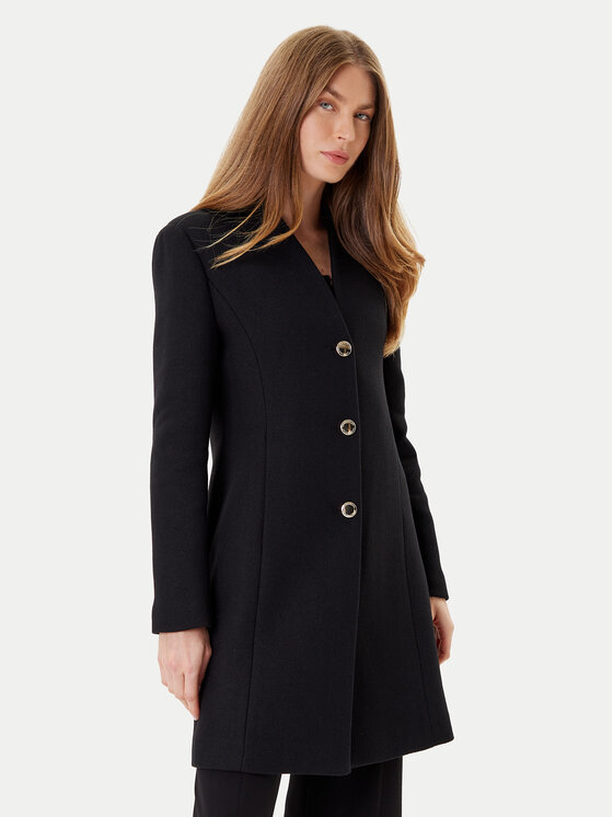 Rinascimento Płaszcz wełniany CFC0126119003 Czarny Regular Fit