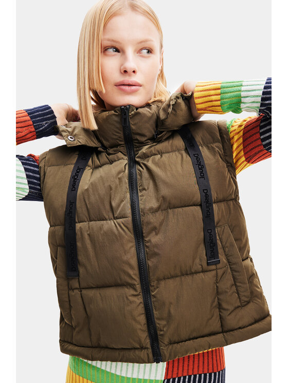 Desigual Desigual Зимно яке 23WWEW39 Зелен Oversize
