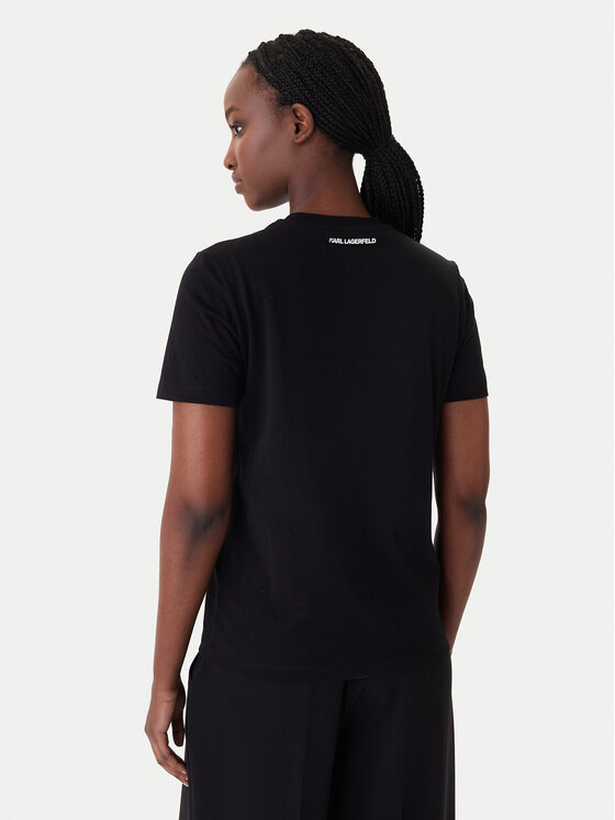 KARL LAGERFELD KARL LAGERFELD Majica B1W17030 Črna Regular Fit
