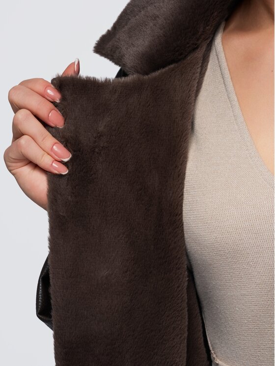 Ombre Ombre Płaszcz przejściowy OW-CT-E0040 Brązowy Relaxed Fit