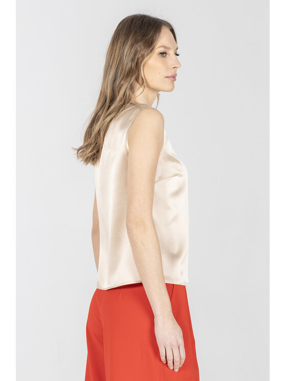 Deni Cler Milano Deni Cler Milano Top W-DC-0006-F2-G7-12-1 Beżowy Regular Fit