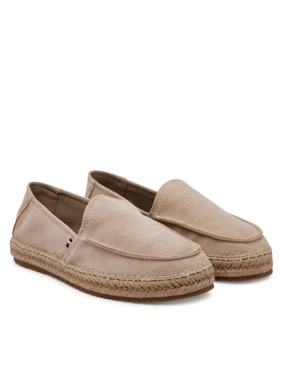 Tommy Hilfiger Tommy Hilfiger Espadrilės Hilfiger Flex Espa Suede Loafer FM0FM05392 Smėlio