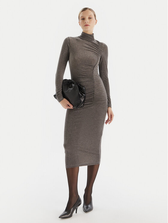 Artigli Artigli Koktejlové šaty ACAB003376 Šedá Slim Fit