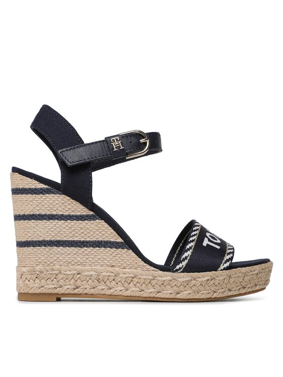 Tommy Hilfiger Espadrile Seasonal Webbing Wedge FW0FW07088 Mornarsko Modra