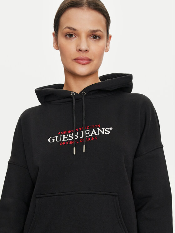 Guess Jeans Guess Jeans Pulóver W4YQ15 KC811 Fekete Regular Fit