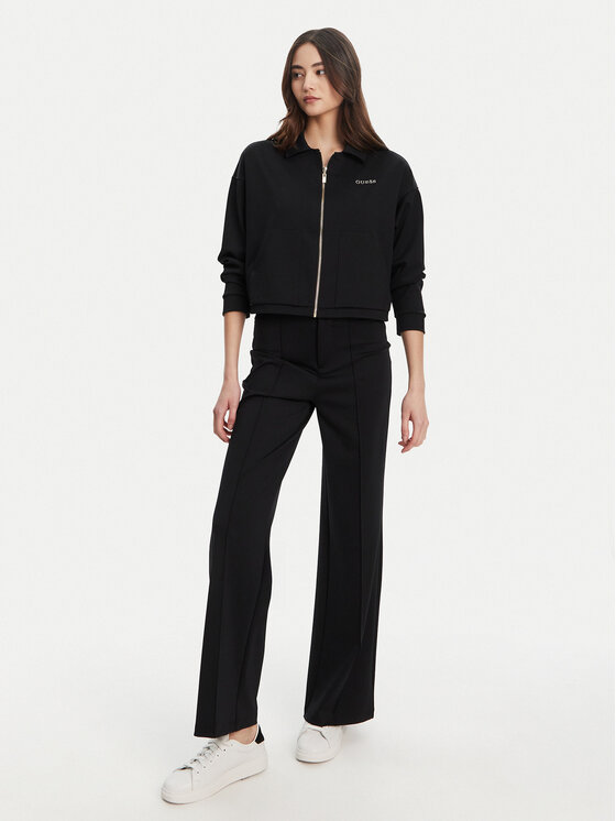 Guess Guess Kalhoty z materiálu V5YB11 KCX42 Černá Regular Fit