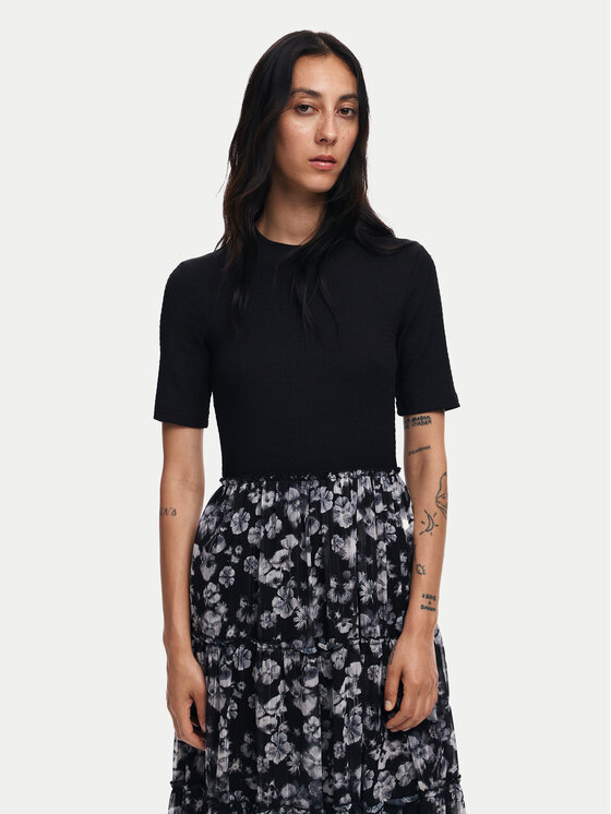 Desigual Desigual Kleid für den Alltag Indianapolis 24WWVW54 Schwarz Regular Fit