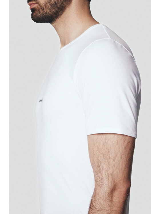 Lancerto Lancerto T-Shirt Calum TS073124000013 Biały Regular Fit