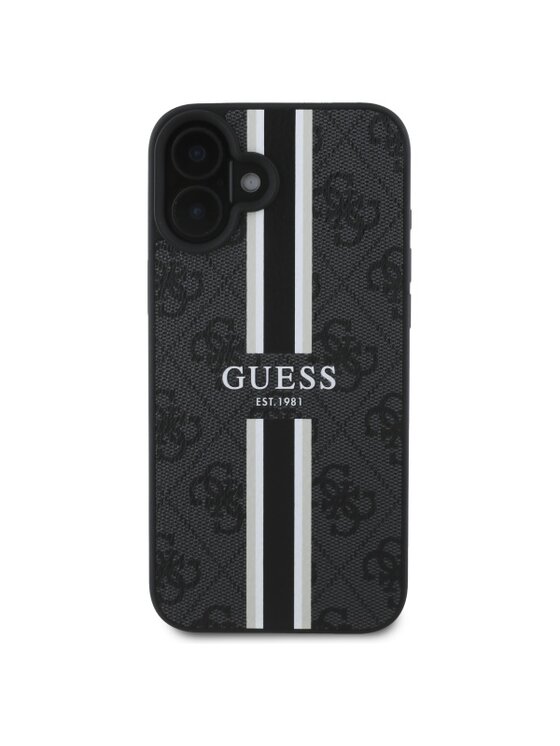 Guess Guess Etui na telefon 4G Printed Stripes Czarny