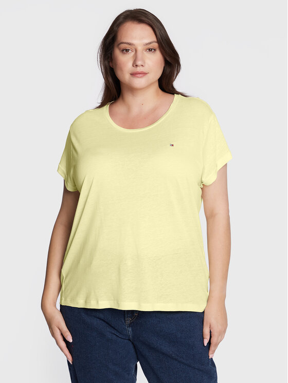 T-shirt Crv Rlx Linen WW0WW35382 Giallo Oversize