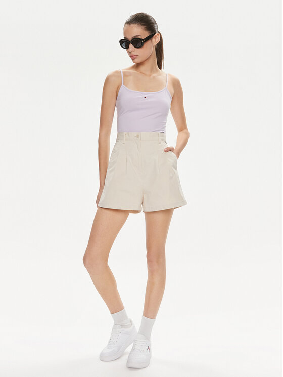 Tommy Jeans Tommy Jeans Top Essential DW0DW17381 Violett Slim Fit