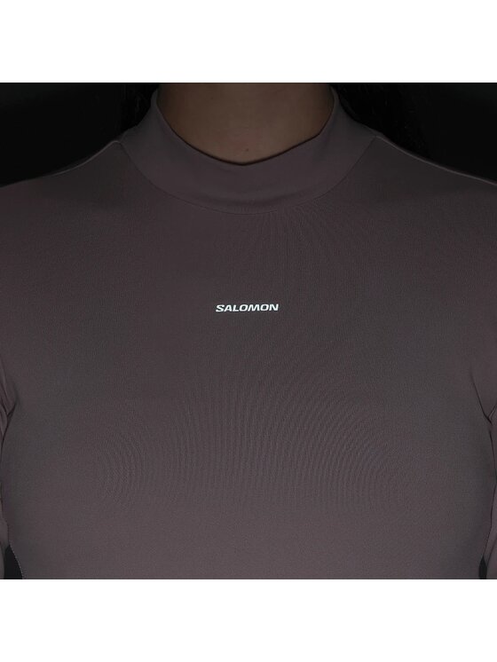 Salomon Salomon Koszulka techniczna SHAKEout BLISS W Brązowy Slim Fit