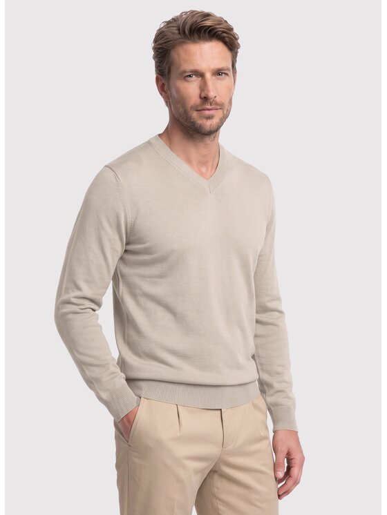 Pako Lorente Pako Lorente Sweter P26WN-2X-010 Beżowy Straight Fit