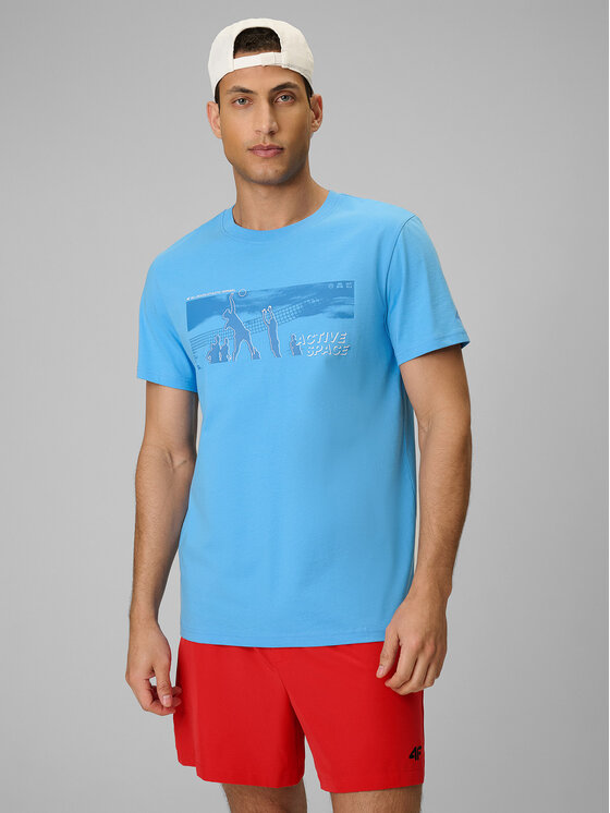 4F 4F T-Shirt BEACHWEAR Niebieski Regular Fit