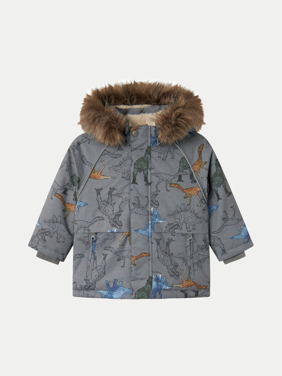 NAME IT Zimné bundy 13230589 Sivá Regular Fit