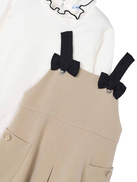 Mayoral Mayoral Set Bluse und Kleid 4914 Beige Regular Fit