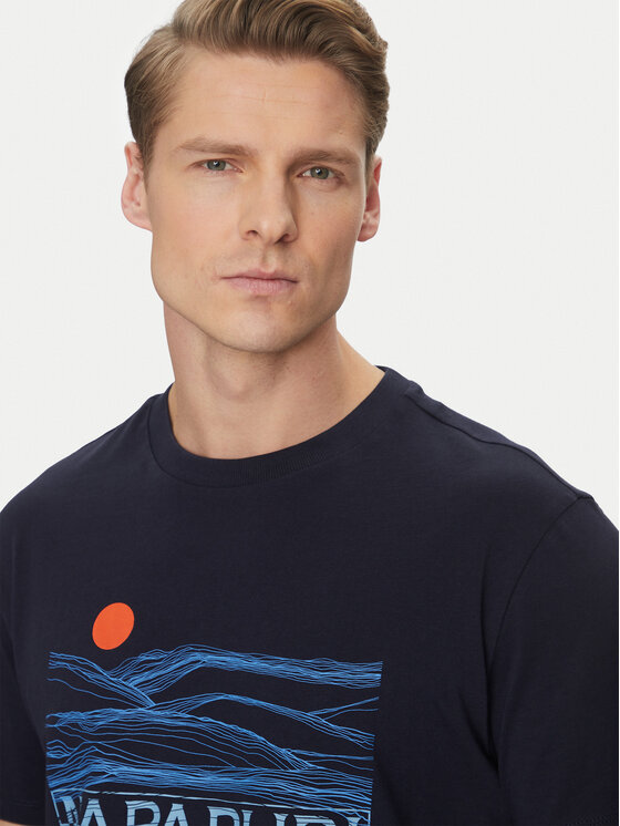 Napapijri Napapijri T-shirt S-Buti NP0A4INM Tamnoplava Regular Fit