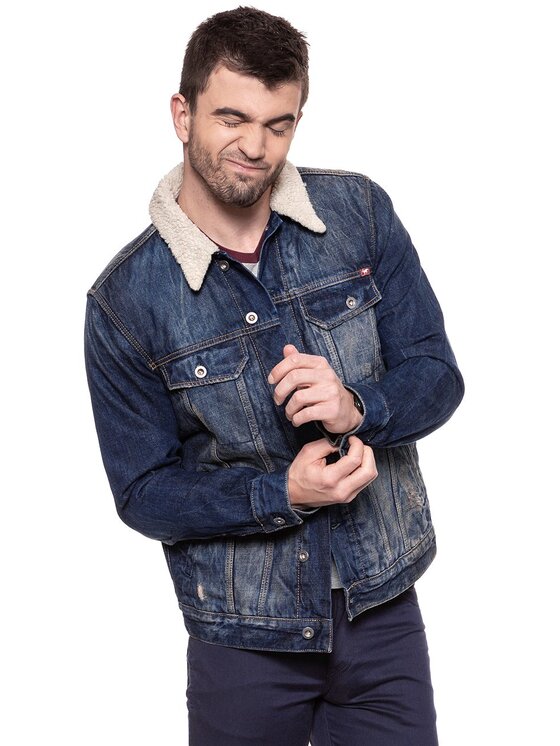 Mustang Mustang Giubbotto invernale NEW YORK SHEARLING Blu Regular Fit