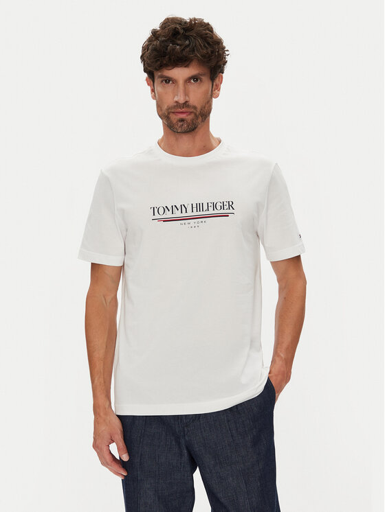 Tommy Hilfiger Tommy Hilfiger Тишърт Brand Love MW0MW40324 Бял Regular Fit