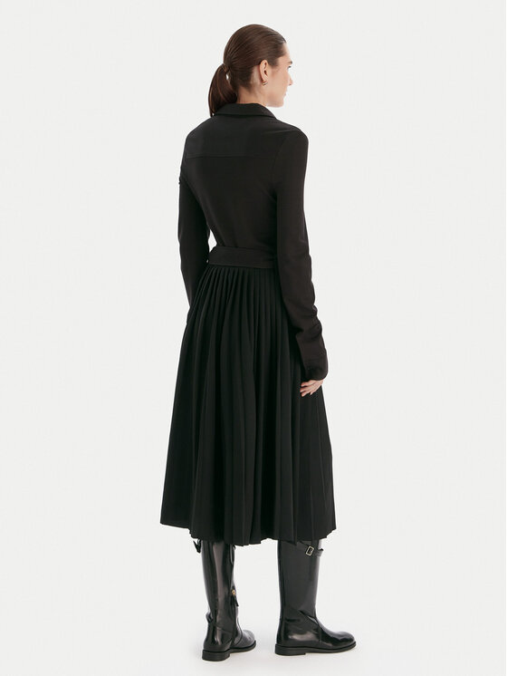 Tommy Hilfiger Tommy Hilfiger Rochie tip cămașă WW0WW48398 Negru Regular Fit