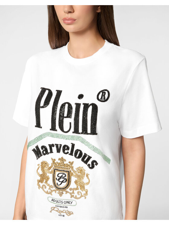 PHILIPP PLEIN PHILIPP PLEIN T-Shirt 22353 Biały Over Fit