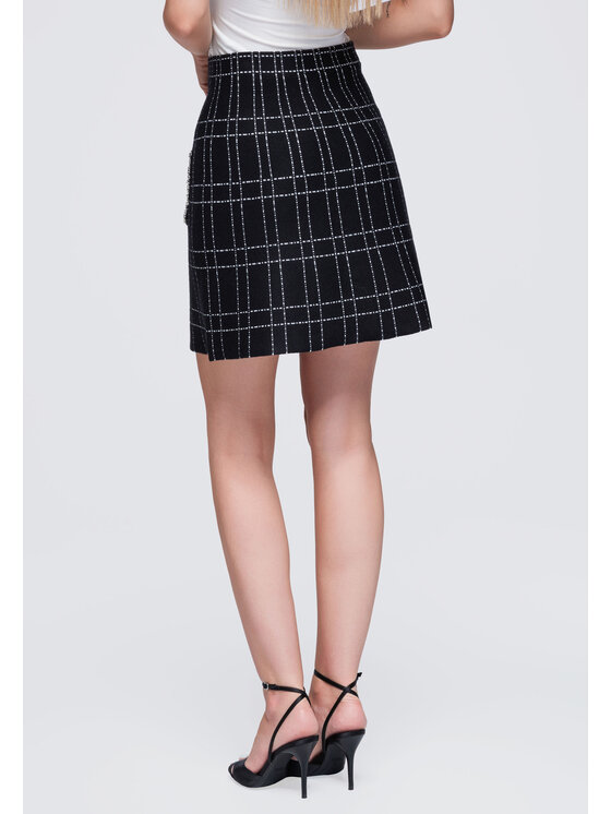 Ombre Ombre Spódnica mini OW-GL-E0021 Czarny Slim Fit