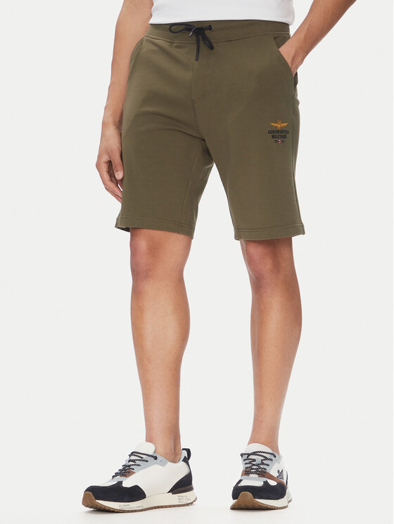 Aeronautica Militare Aeronautica Militare Pantaloni scurți sport 251BF017F459 Kaki Regular Fit