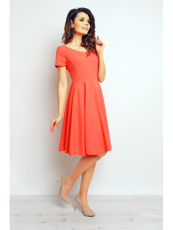 Infinite You Infinite You Sukienka letnia M091 Koralowy Basic Fit
