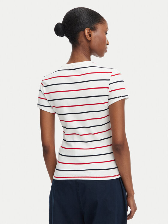 Tommy Jeans Tommy Jeans T-shirt Essential DW0DW17383 Bijela Slim Fit
