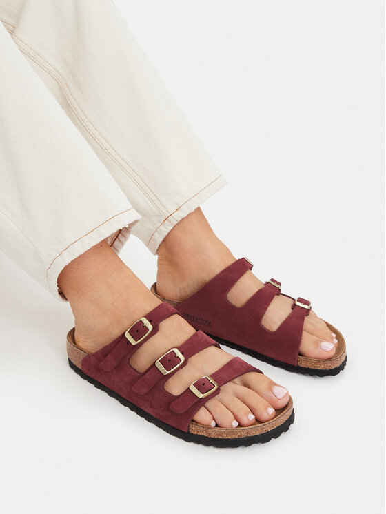 Birkenstock Birkenstock Klapki Florida 1033172 Bordowy
