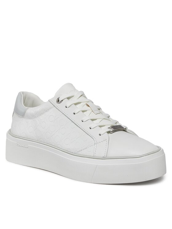 Calvin Klein Calvin Klein Sneakers Flatform C Lace Up - Mono Mix HW0HW01870 Bianco