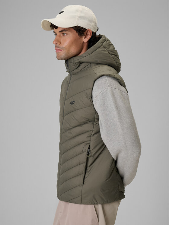 4F 4F Kamizelka BASIC+ Khaki Regular Fit