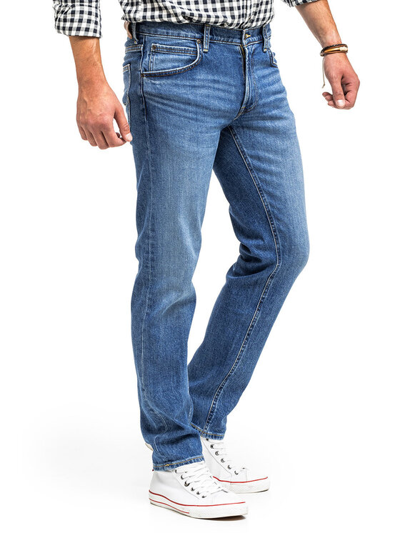 Lee Lee Jeansy DAREN ZIP FLY Niebieski Straight Fit