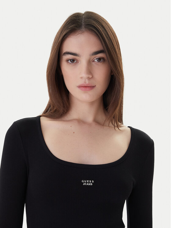 Guess Jeans Guess Jeans Kasdieninė suknelė W5BK12 KA0H1 Juoda Slim Fit