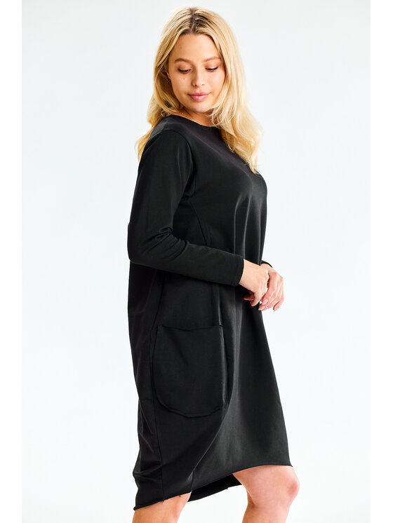 Infinite You Infinite You Sukienka dzianinowa M329 Czarny Basic Fit