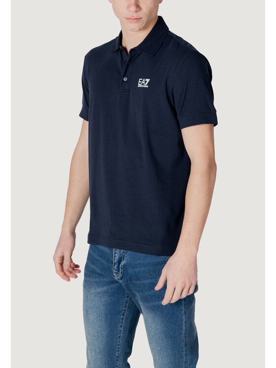 EA7 Emporio Armani EA7 Emporio Armani Polo 8NPF14 PJVQZ Niebieski Casual Fit