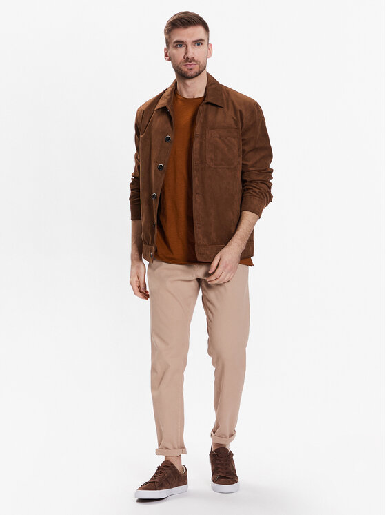 Sisley Sisley Jakna iz umetnega usnja 2CF6SN01S Rjava Regular Fit