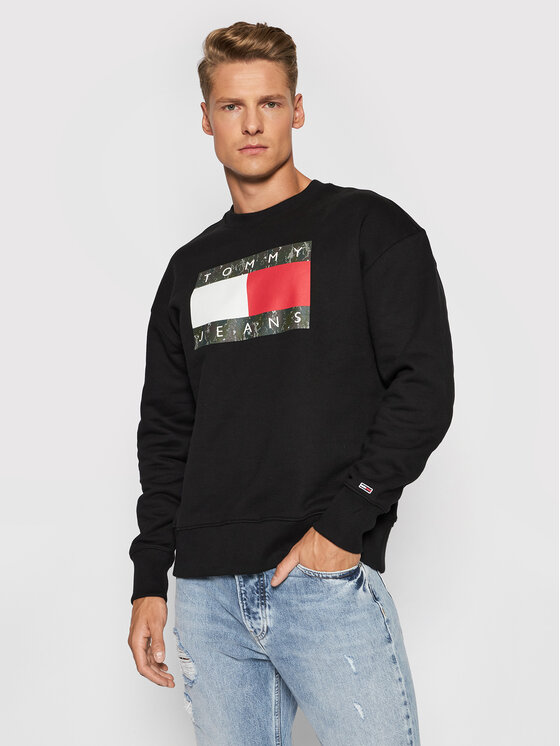 Tommy Jeans Felpa Tjm Camo Flag DM0DM11008 Nero Regular Fit • Modivo.it