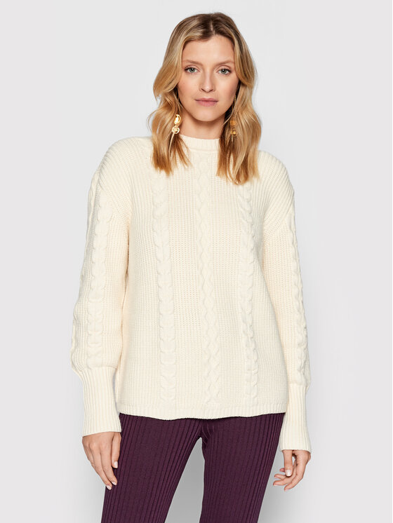 Patrizia Pepe Pulover 8K0063/K037-W146 Alb Regular Fit 8K0063/K037-W146 imagine noua