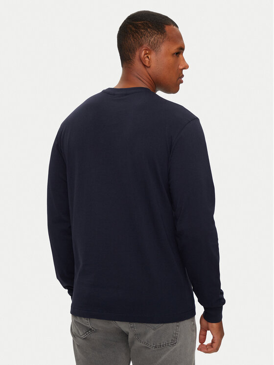 Napapijri Napapijri Longsleeve S-Box Logo NP0A4I3M Granatowy Regular Fit