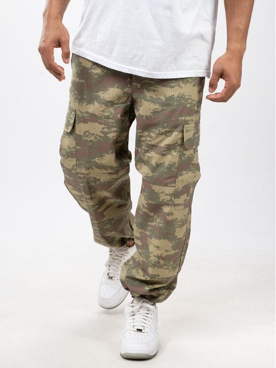 Jigga Wear Jigga Wear Spodnie cargo Spodnie Rip-Stop Taktyczne Outdoor Militarne Bojówki Męskie Zielone Camo Jigga Wear M LONG Zielony Regular Fit