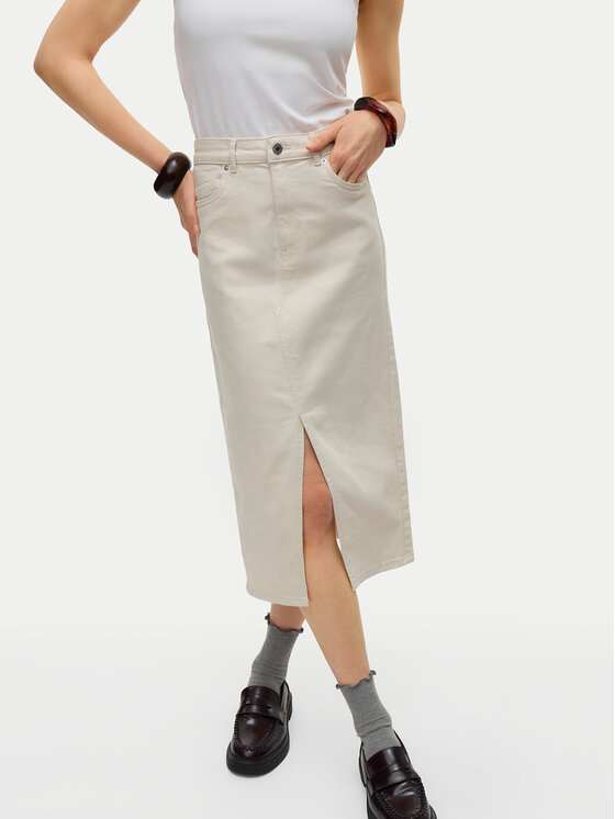 Vero Moda Vero Moda Fustă de blugi Veri 10295731 Bej Regular Fit