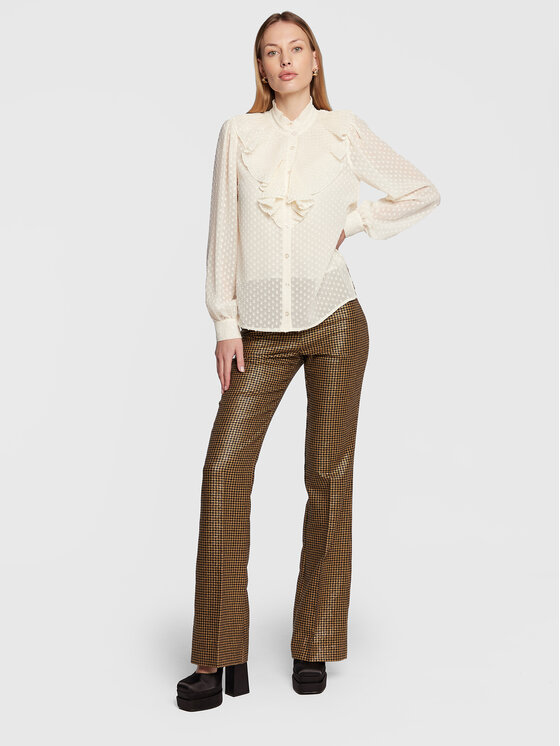TWINSET TWINSET Παντελόνι υφασμάτινο 222TT231A Χρυσό Flare Fit