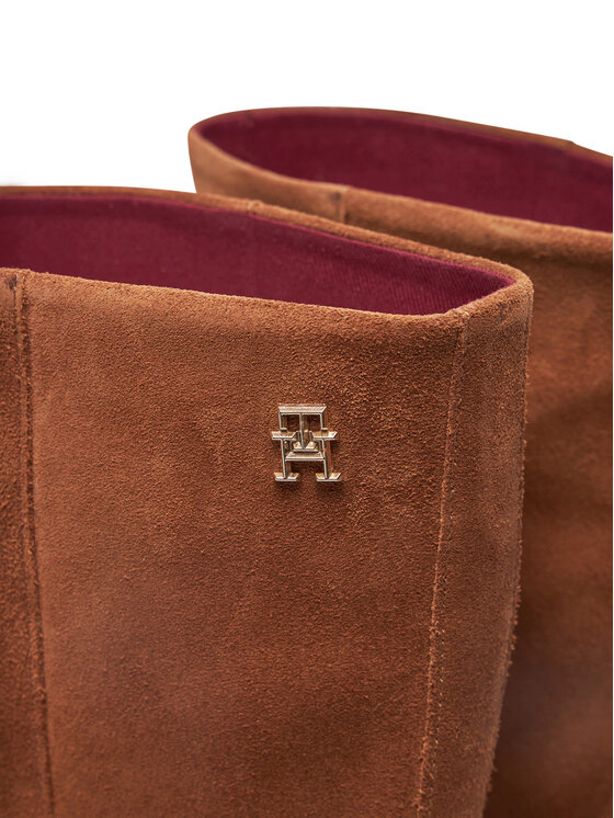 Tommy Hilfiger Tommy Hilfiger Škornji Mid Cowboy Heel Suede FW0FW08435 Rjava