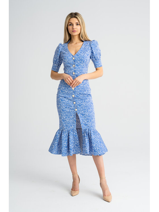Leimann Leimann Sukienka koktajlowa Rita Błękitny Feminine Fit