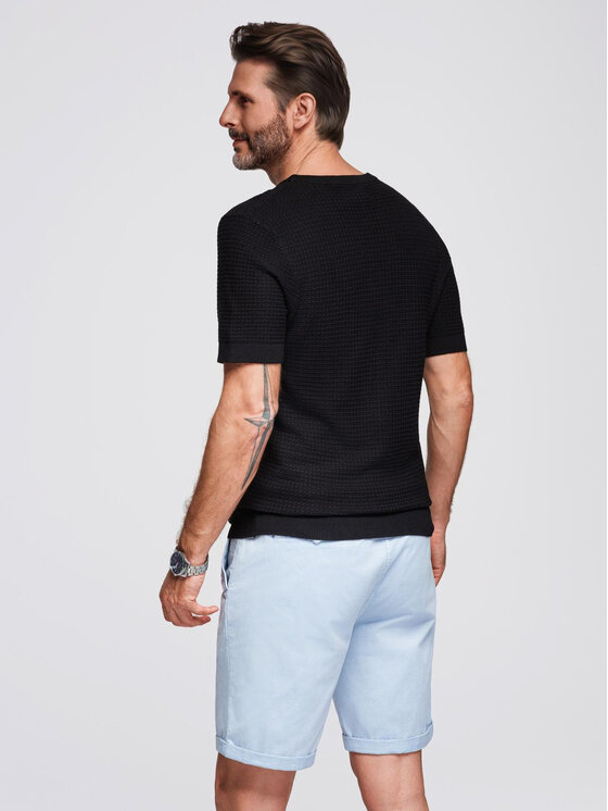 Ombre Ombre T-Shirt OM-TSCT-0253 Czarny Regular Fit
